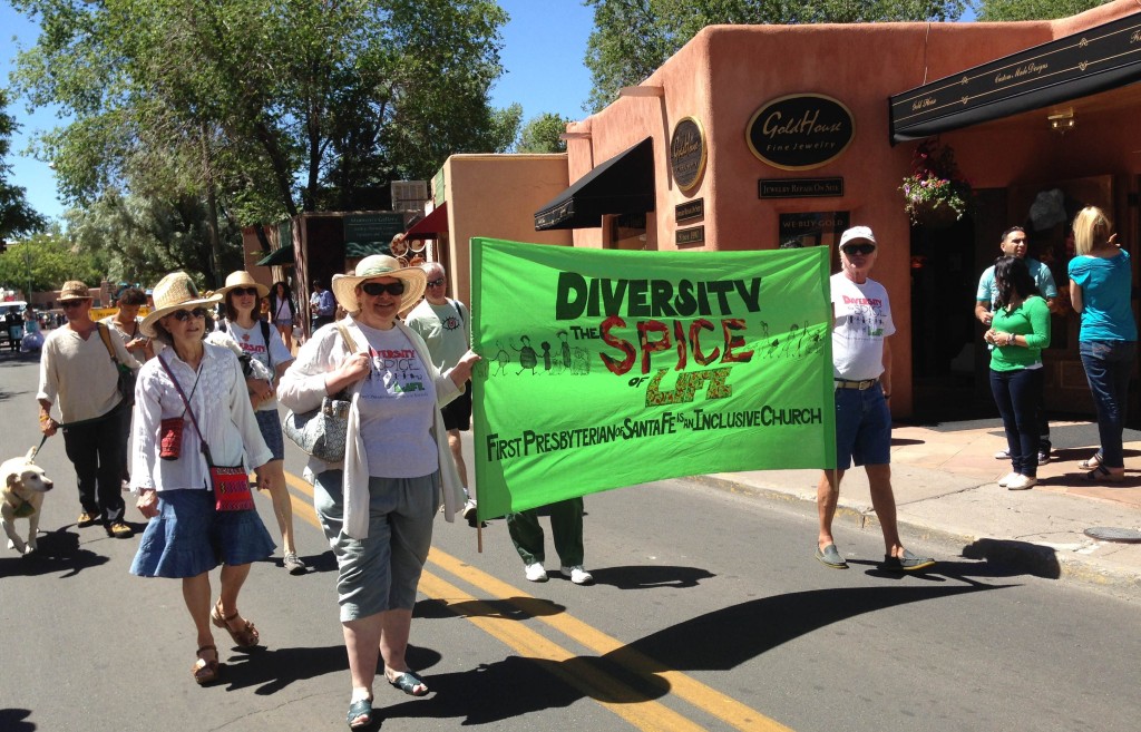 Diversity Group on Street in Santa Fe