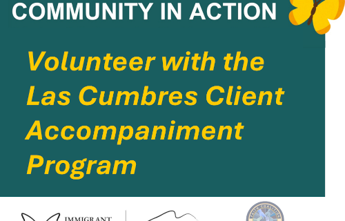 "Community in Action" and image of butterfly