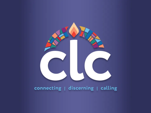 clc logo, with the l shown as a candle on a purple background