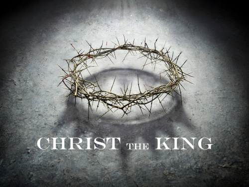 Crown of thorns and text: 