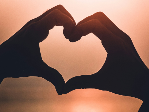 Two hands in the shape of a heart