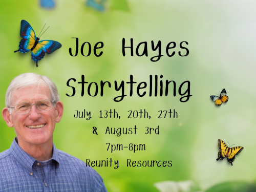 Sundays, Jul 13–Aug 3, 7-8pm
Join us at Reunity Resources for an enchanting evening filled with food, fellowship, and captivating stories under the starlit sky. Whether you bring your favorite snack or indulge in a delightful popsicle, prepare to be transported into the rich tales of a local legend.