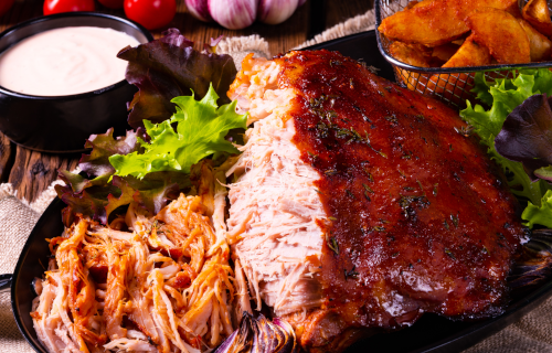 Pulled pork on platter