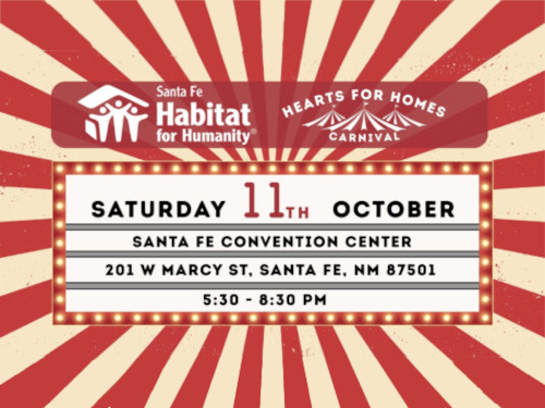Santa Fe Habitat for Humanity image made to look like an overhead view of a circus tent