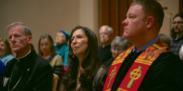 Interfaith leaders at vigil 