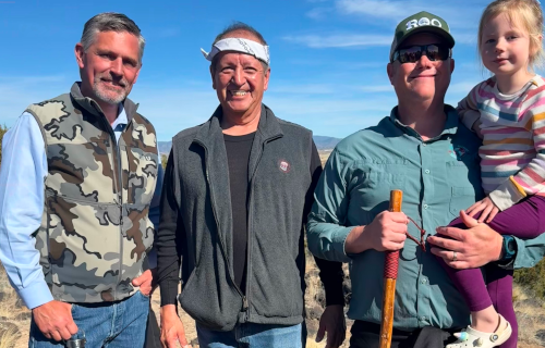 US Senator Martin Heinrich, Cochiti Governor Phillip Quintana, Rev Andrew Black and daughter Brooke.