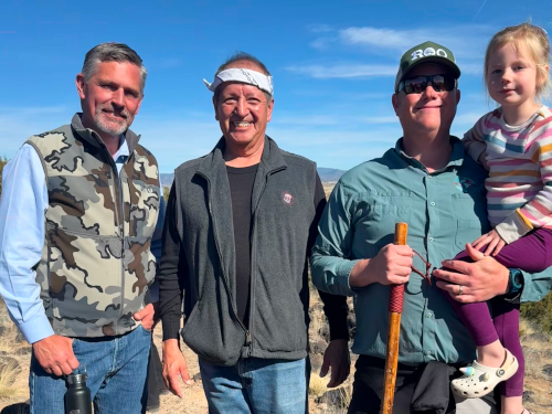 US Senator Martin Heinrich, Cochiti Governor Phillip Quintana, Rev Andrew Black and daughter Brooke.