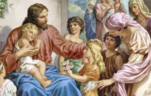 Jesus sitting with children
