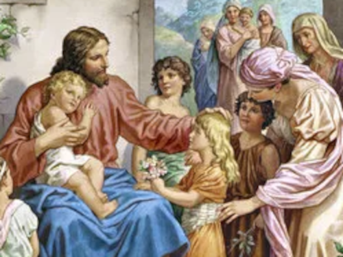 Jesus sitting with children