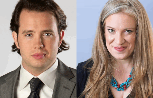 Sean Stanton and Kristin Ditlow side by side portraits