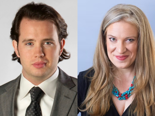 Sean Stanton and Kristin Ditlow side by side portraits